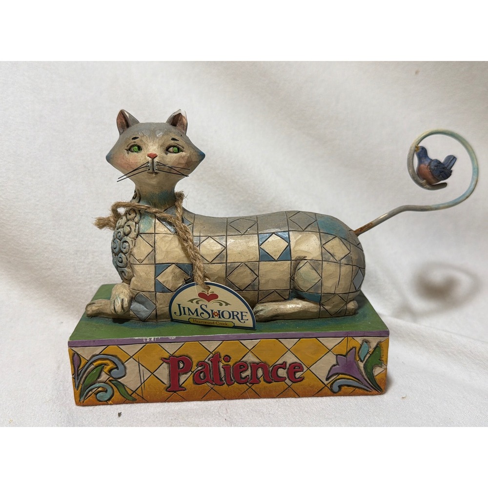 Jim Shore Heartwood Creek Patience Cat Figurine V4006926 Bluebird 2006 Enesco